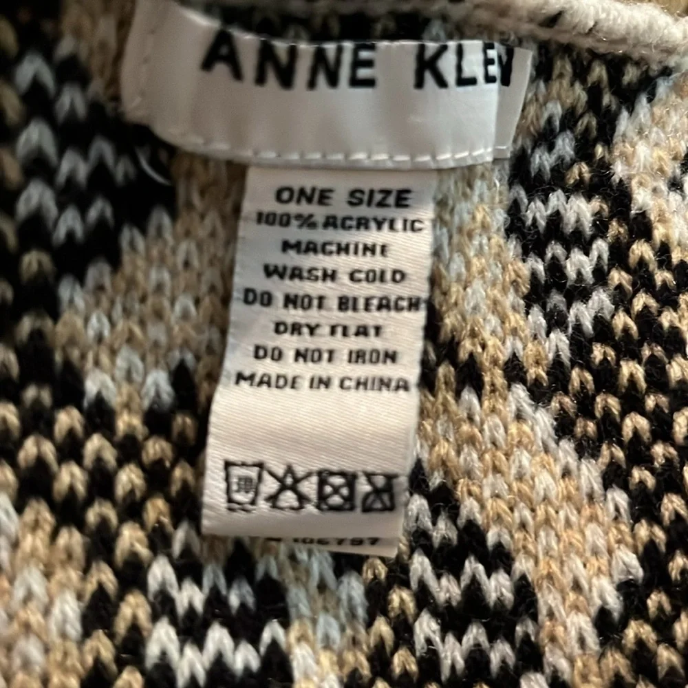 Anne Klein Animal print cream,beige & black infinity Scarf 100%Acrylic one size